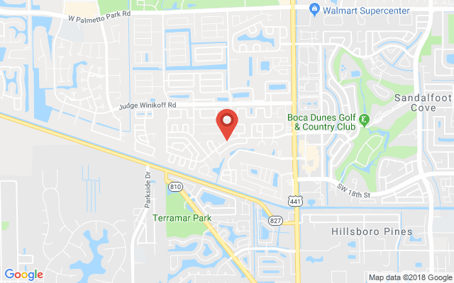 Google map image of location SW Sandalfoot Blvd, Boca Raton, FL 33428, USA